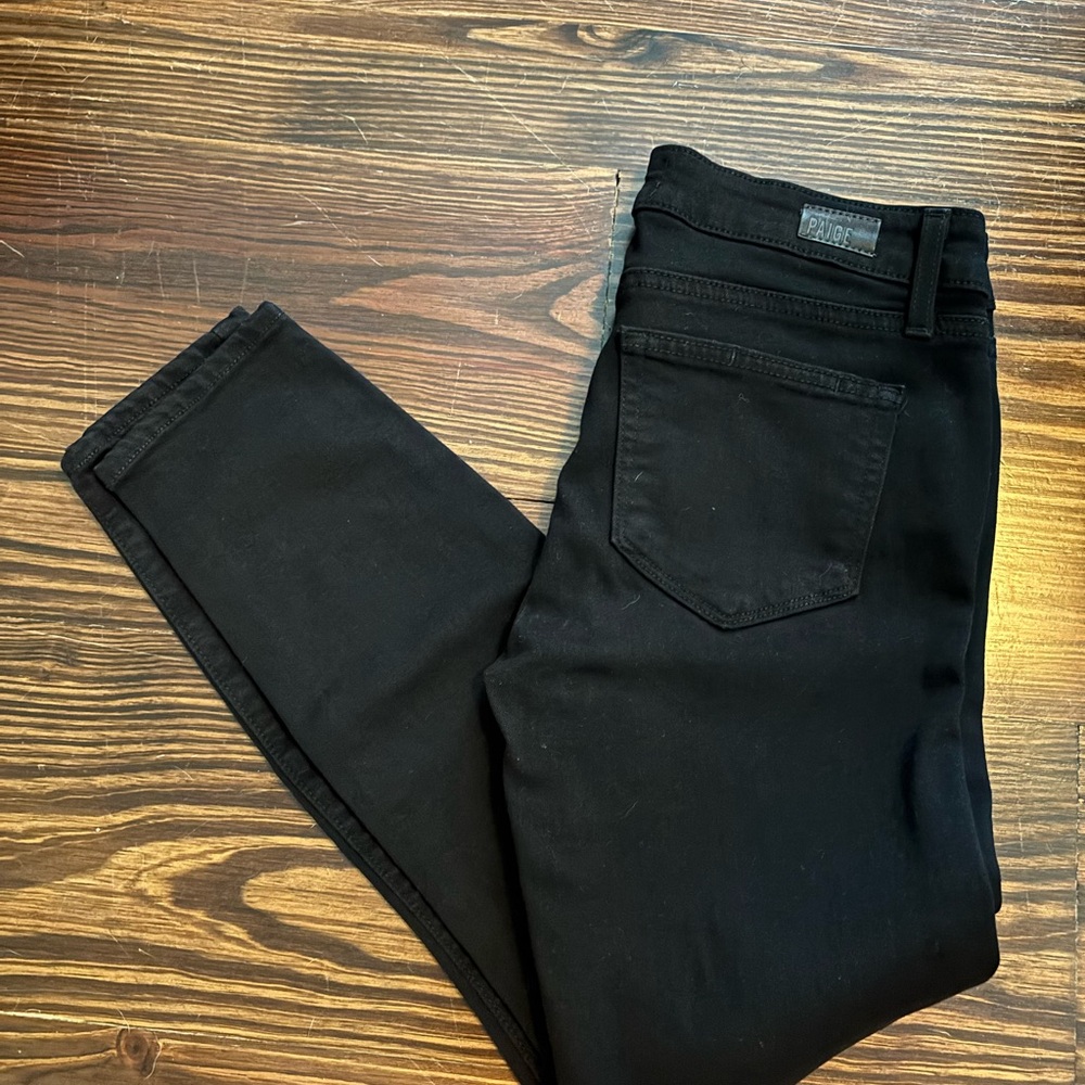 PAIGE Women's Jet Black Skinny Jeans